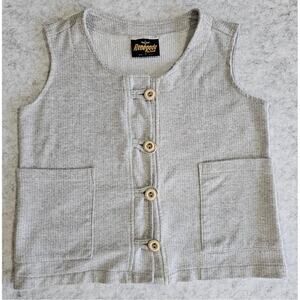 Renegade Vest, Biker, Button Front, 100% Cotton, Knit, Sexy Top, Size S